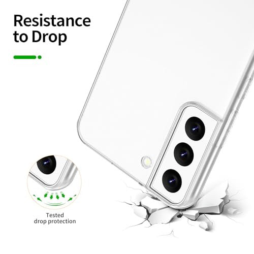 NEW'C tok Samsung Galaxy S22 5G átlátszó szilikon puha TPU gél és 2 darabos üveg