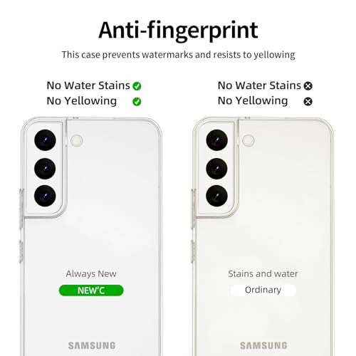 NEW'C tok Samsung Galaxy S22 5G átlátszó szilikon puha TPU gél és 2 darabos üveg