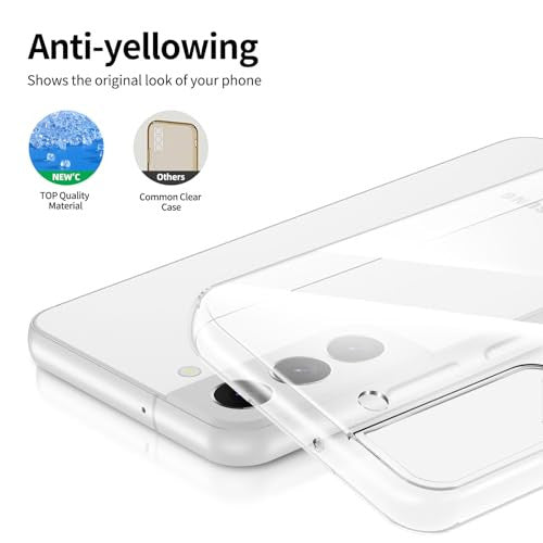 NEW'C tok Samsung Galaxy S22 5G átlátszó szilikon puha TPU gél és 2 darabos üveg