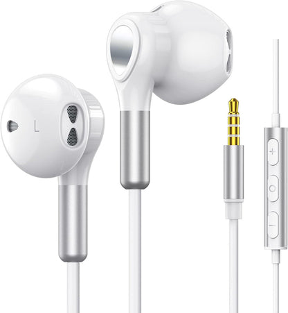 Headphones 3.5 mm jack fülhallgató mikrofonnal és hangerőszabályzóval kábel, in-ear