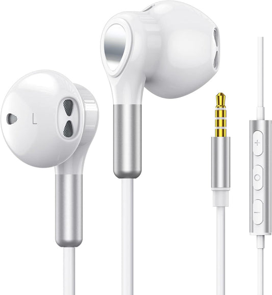 Headphones 3.5 mm jack fülhallgató mikrofonnal és hangerőszabályzóval kábel, in-ear