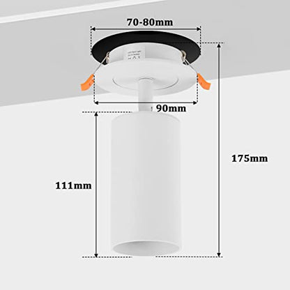 Yafido 2 darabos led mennyezeti lámpa fehér, 1 égős, forgatható 360°, GU10