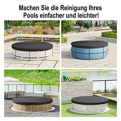 WOLTU kerek medencetakaró, 560 cm átmérő, vízálló, napenergiás ponyva medencéhez