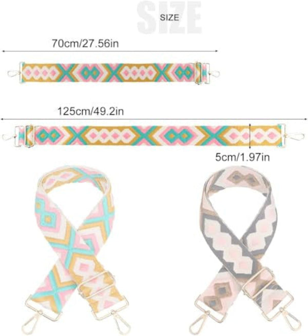 Breiter állítható vállpánt 5 cm széles táskapánt boho stílusú 80-130 cm állítható 2
