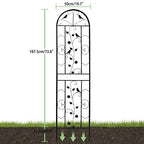 unho fém kerti rács kúszónövényekhez 2 darabos, 50x210cm, fém növénytámasz
