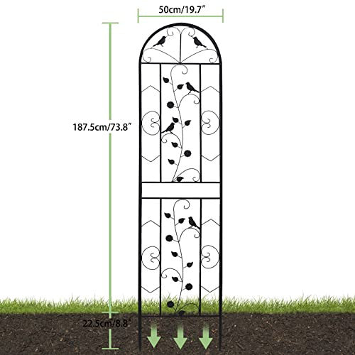 unho fém kerti rács kúszónövényekhez 2 darabos, 50x210cm, fém növénytámasz