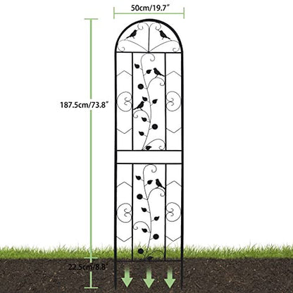 unho fém kerti rács kúszónövényekhez 2 darabos, 50x210cm, fém növénytámasz