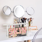 SKIN átlátszó kozmetikai táska cipzárral, vízálló, hordozható PVC sminktáska nőknek