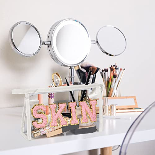 SKIN átlátszó kozmetikai táska cipzárral, vízálló, hordozható PVC sminktáska nőknek