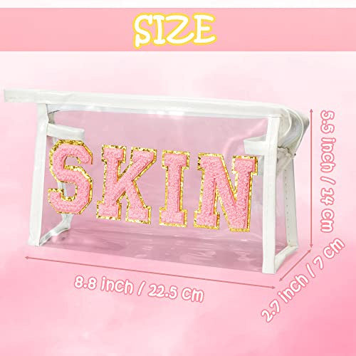 SKIN átlátszó kozmetikai táska cipzárral, vízálló, hordozható PVC sminktáska nőknek