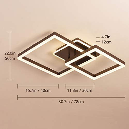 Becailyer LED mennyezeti lámpa, 80 W, modern LED, dimmelhető, süllyesztett akril