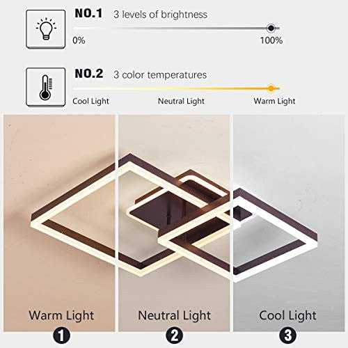 Becailyer LED mennyezeti lámpa, 80 W, modern LED, dimmelhető, süllyesztett akril