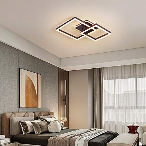 Becailyer LED mennyezeti lámpa, 80 W modern LED állítható fényerejű süllyesztett