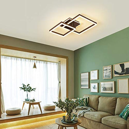 Becailyer LED mennyezeti lámpa, 80 W modern LED állítható fényerejű süllyesztett