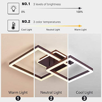 Becailyer LED mennyezeti lámpa, 80 W modern LED állítható fényerejű süllyesztett