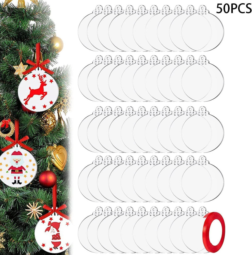 TSKDKIT 50 darabos akrillemez karácsonyi díszítéshez