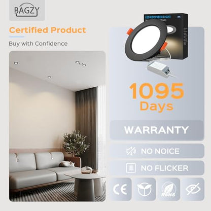BAGZY LED süllyesztett mennyezeti lámpa 9W 10 darabos, 900LM, meleg fehér 3000K