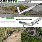 GREBSTK repedés gyomláló eszköz rozsdamentes acél kézi gyomláló bükkfa nyéllel 57 cm