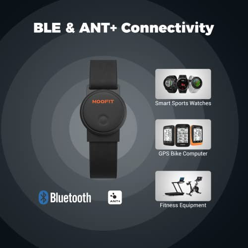 moofit HW401 pulzusmérő karkötő, IP67 vízálló, Bluetooth/ANT+ támogatás, újratölthető