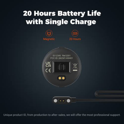 moofit HW401 pulzusmérő karkötő, IP67 vízálló, Bluetooth/ANT+ támogatás, újratölthető