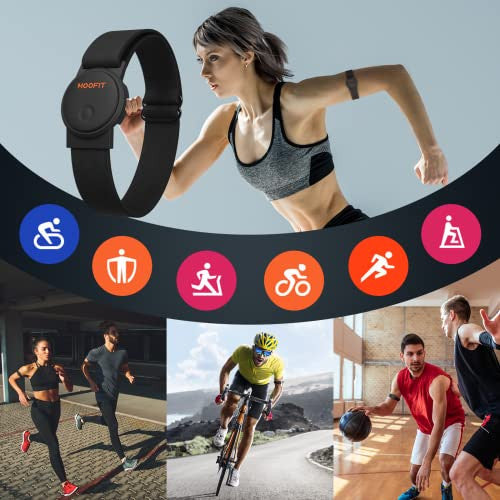 moofit HW401 pulzusmérő karkötő, IP67 vízálló, Bluetooth/ANT+ támogatás, újratölthető