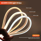 XUNATA LED neon fény, COB LED neon szalag 220V vízálló rugalmas LED szalag szuper
