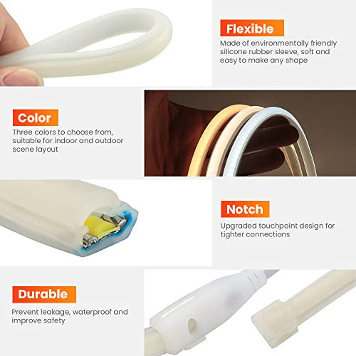 XUNATA LED neon fény, COB LED neon szalag 220V vízálló rugalmas LED szalag szuper