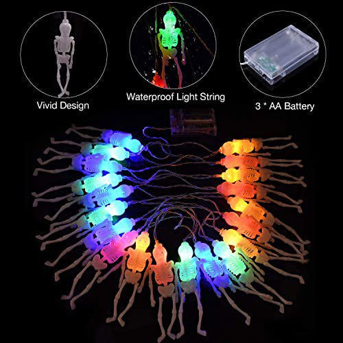 Halloween szellem fényfüzér, 1,5 m 10 LED szellem dekoráció