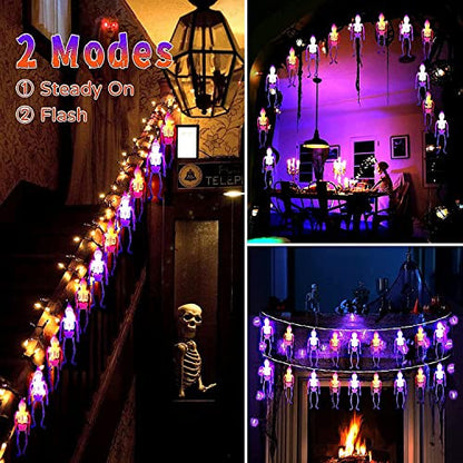 Halloween szellem fényfüzér, 1,5 m 10 LED szellem dekoráció