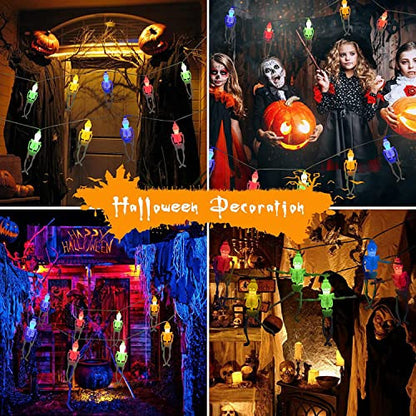 Halloween szellem fényfüzér, 1,5 m 10 LED szellem dekoráció