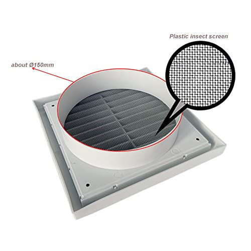 GEFONG műanyag falrács 150mm rovarhálóval fehér, 1 darabos