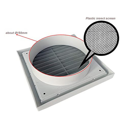 GEFONG műanyag falrács 150mm rovarhálóval fehér, 1 darabos