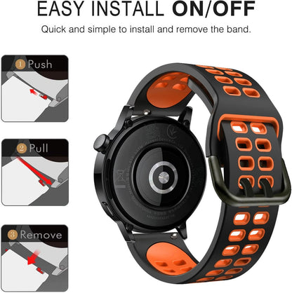 SUGARJAR szilikon szíj Huawei Watch GT 3/GT2/Watch 2 42 mm/20 mm, sport, dupla lyuk