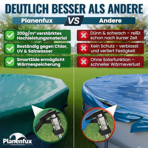 Planenfux® medence téli takaró ? 320-366 cm 2 az 1-ben, 200 g/m? PE, klór- és
