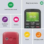 Doro 1380 2G dual SIM mobiltelefon időseknek 2,4 hüvelykes kijelző, kamera