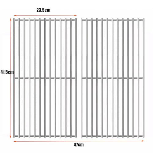 GFTIME 41,5 x 23,5cm rozsdamentes acél sütőrács Berkley 3 égős gázgrillhez, Westpoint