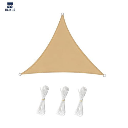 HAIKUS SHADE SAIL vízálló napvitorla, 3x3x3m, homok, poliészter, vízlepergető, 98%