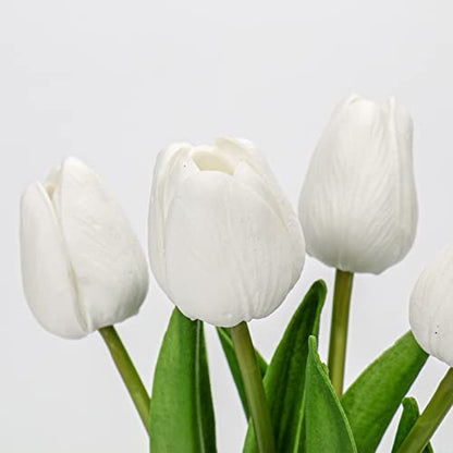 Briful 2 darabos mű tulipán kerámia vázával fehér