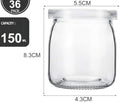 JMIATRY 36 darabos üvegpohár készlet fedéllel 150 ml, kerek, átlátszó