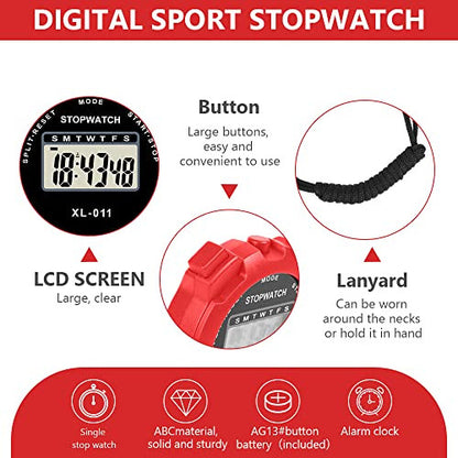 Vicloon digitális sport stopperóra nagy kijelzővel piros