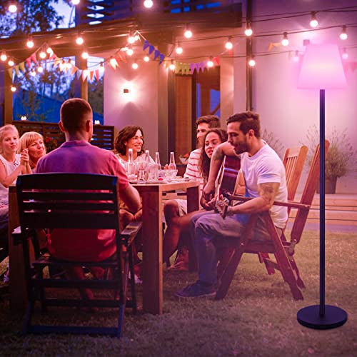 Outdoor napelemes állólámpa fényérzékelővel, állítható RGB és melegfehér