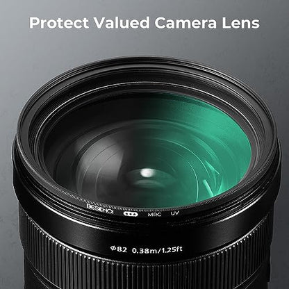 Beschoi 82mm UV védőszűrő 30 rétegű nano bevonat, optikai üveg, vízlepergető, vékony