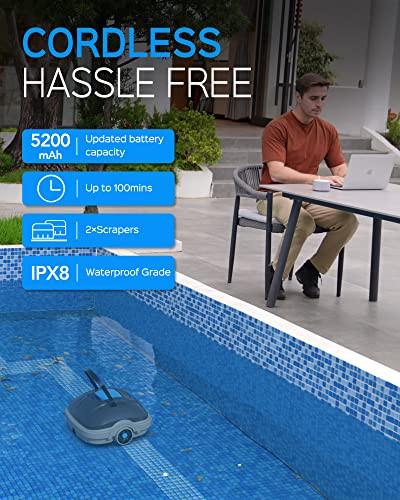 WYBOT medence robot akkumulátor, medence porszívó 100 perc üzemidő, erős szívóerő
