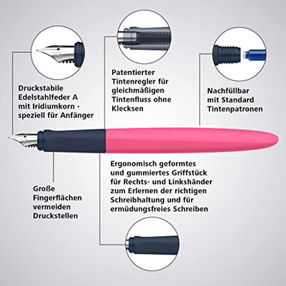 Schneider 162119 hullámos töltőtoll kezdő heggyel rózsaszín