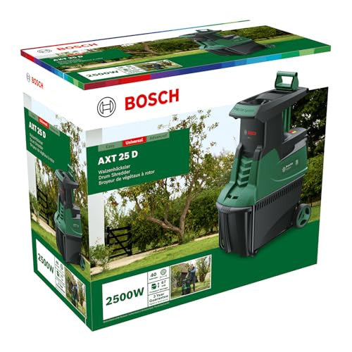 Bosch AXT 25 D kerti aprító 2500 W, fa és kemény bozót, beépített 53 L, karton