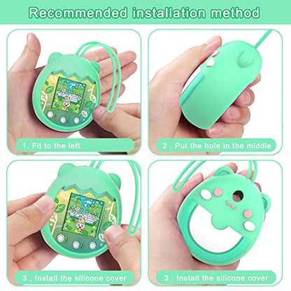 Oziral szilikon tok Pix Electronic Virtual Pet játékkonzolhoz, kézpánttal zöld