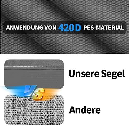 OZMI A003 téglalap alakú napvitorla, 3 x 4 m, PES szélvédő napellenző UV-védelemmel