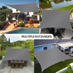 OZMI A003 téglalap alakú napvitorla, 3 x 4 m, PES szélvédő napellenző UV-védelemmel