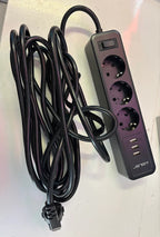 JSVER USB elosztó túlfeszültségvédő 3 aljzattal és 3 USB porttal 5V 2.4A