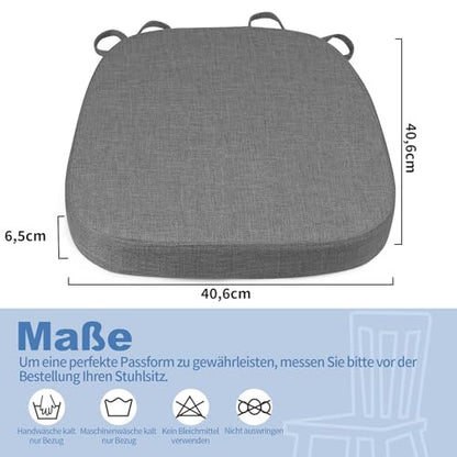 BUYUE 2,5" étkezőszék párna szett 4 darabos, sötétszürke